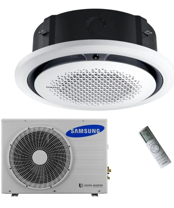 SAMSUNG 360 KASETINIO (HEE) TIPO 5.0/6.0KW ORO KONDICIONIERIAUS KOMPLEKTAS (VIENFAZIS ĮRENGINYS); KOMPLEKTUOJAMAS SU PASIRENKAMA APDAILA IR DISTANCINIU PULTELIU.