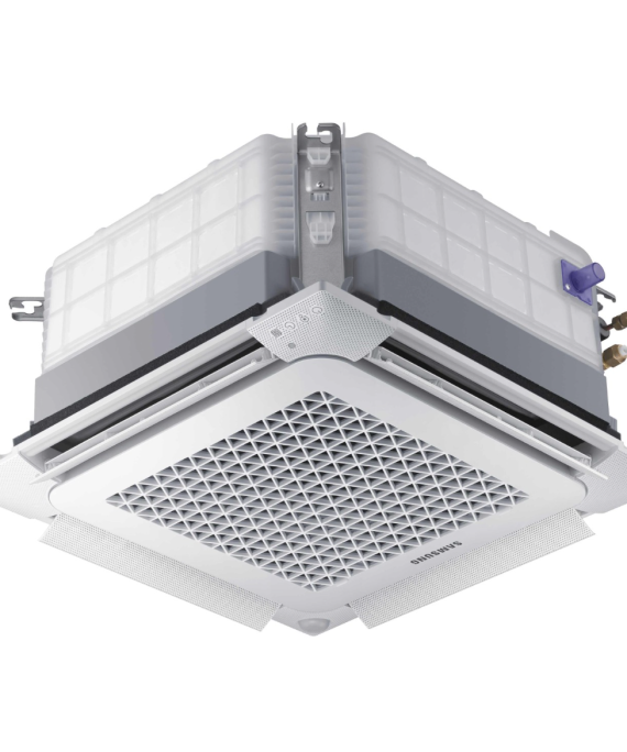 SAMSUNG BEVĖJĖS MULTI-SPLIT MINI 4-KRYPTĖS 3.5/3.8KW KASETĖS VIDINIS BLOKAS; KOMPLEKTUOJAMAS SU APDAILA IR DISTANCINIU PULTELIU