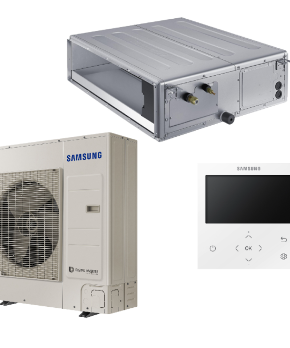 SAMSUNG MSP KANALINIO TIPO VIDUTINIO SLĖGIO 12.0/13.2KW ORO KONDICIONIERIAUS KOMPLEKTAS (TRIFAZIS ĮRENGINYS) SU LAIDINIU PULTELIU