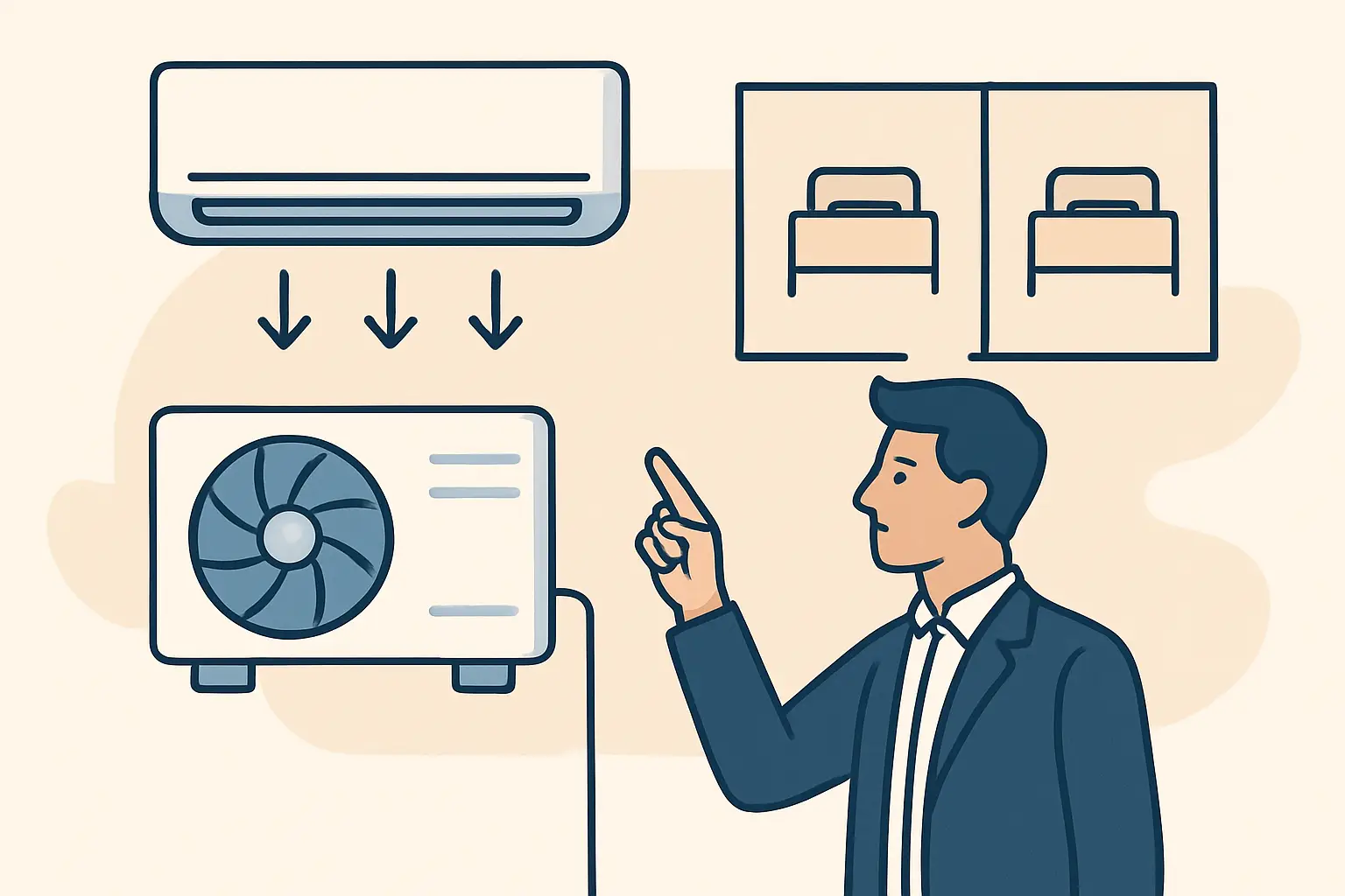 Multi split dviem kambariams: kaip pasirinkti