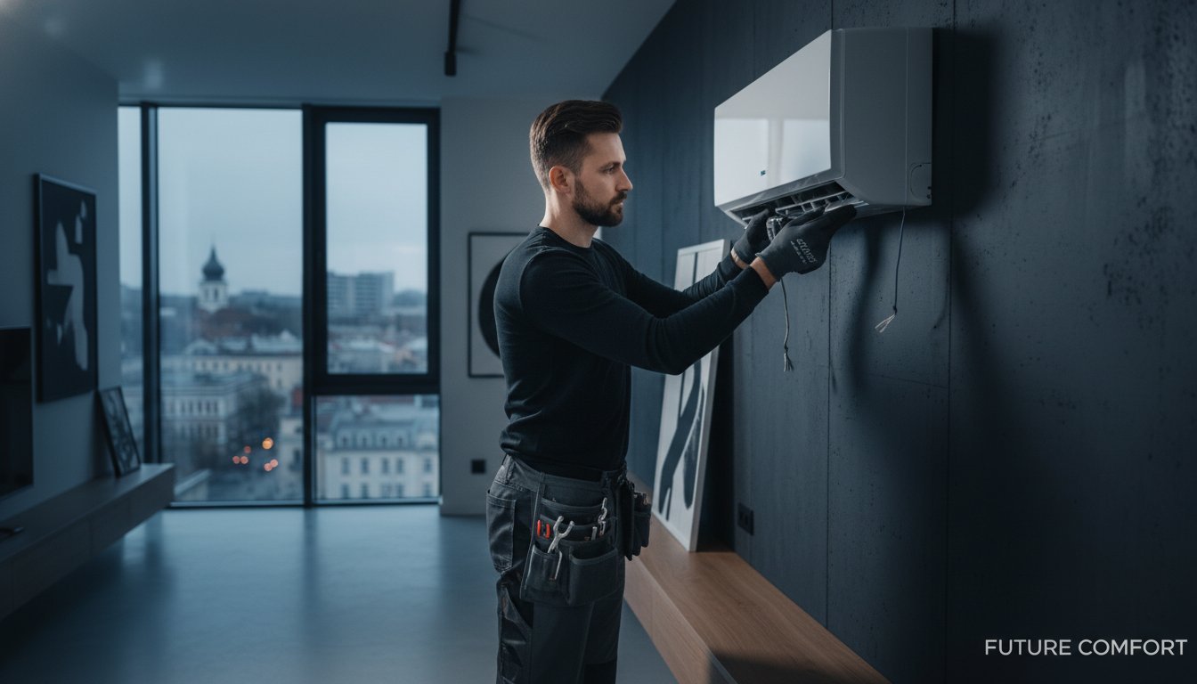 Kondicionierių montavimas: kaina, eiga ir svarbiausi veiksniai 2026 metais kondicionierių montavimas: kaina, eiga ir svarbiausi veiksniai 2026 metais hero image