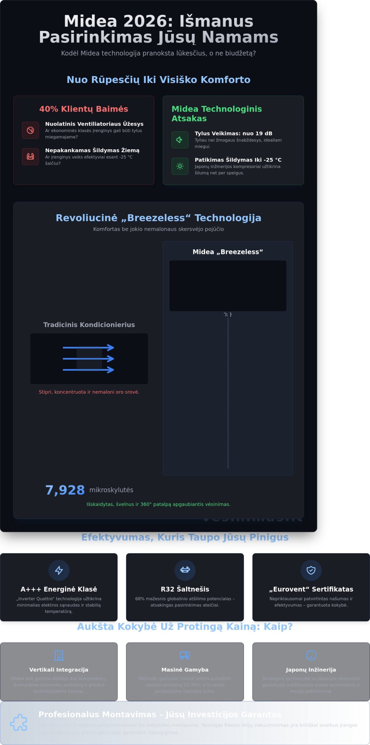 Midea oro kondicionieriai 2026 m.: Išsamus gidas ir technologijų apžvalga - Infographic