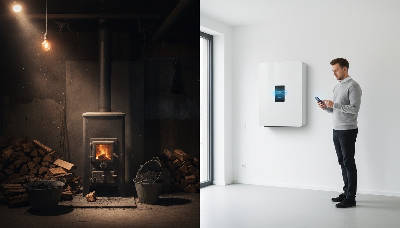 Šilumos siurblys ar kieto kuro katilas: pilnas 2026 m. šildymo sistemų palyginimas hero image