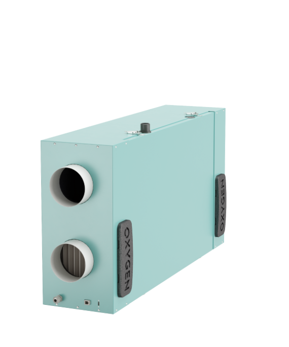 Plokštelinis rekuperatorius Oxygen Easy C200E entalpinis palubinis su integruotu CO2 davikliu