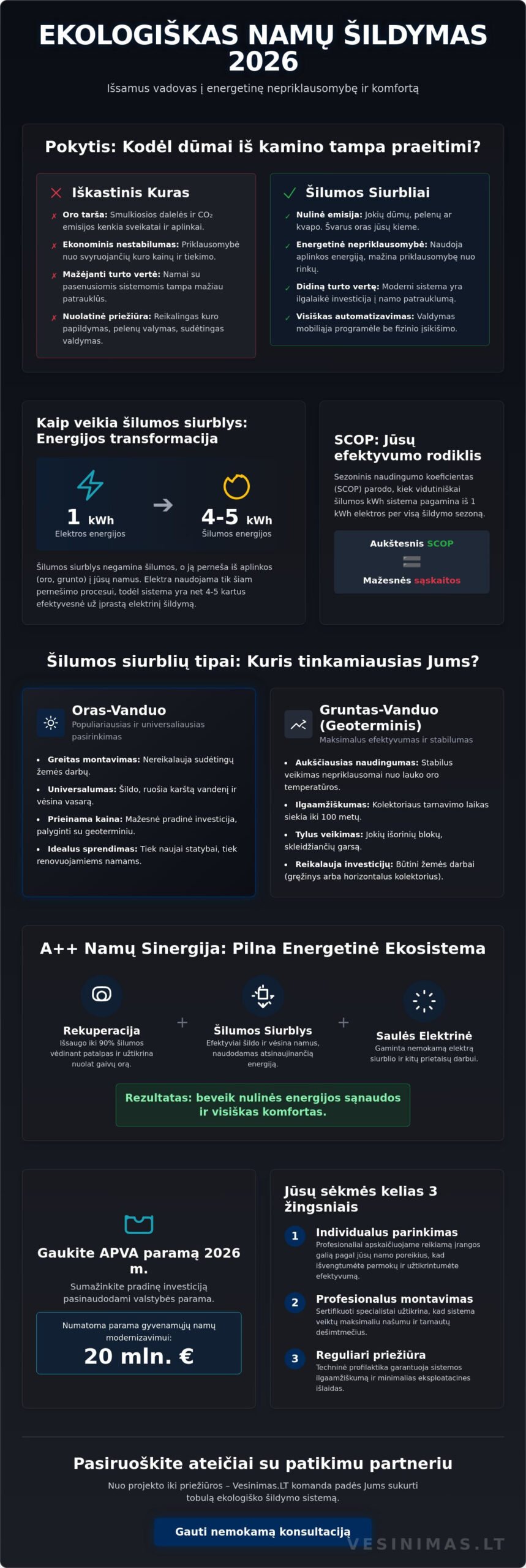 Ekologiškas namų šildymas 2026 metais: viskas, ką turi žinoti tvariam komfortui - Infographic