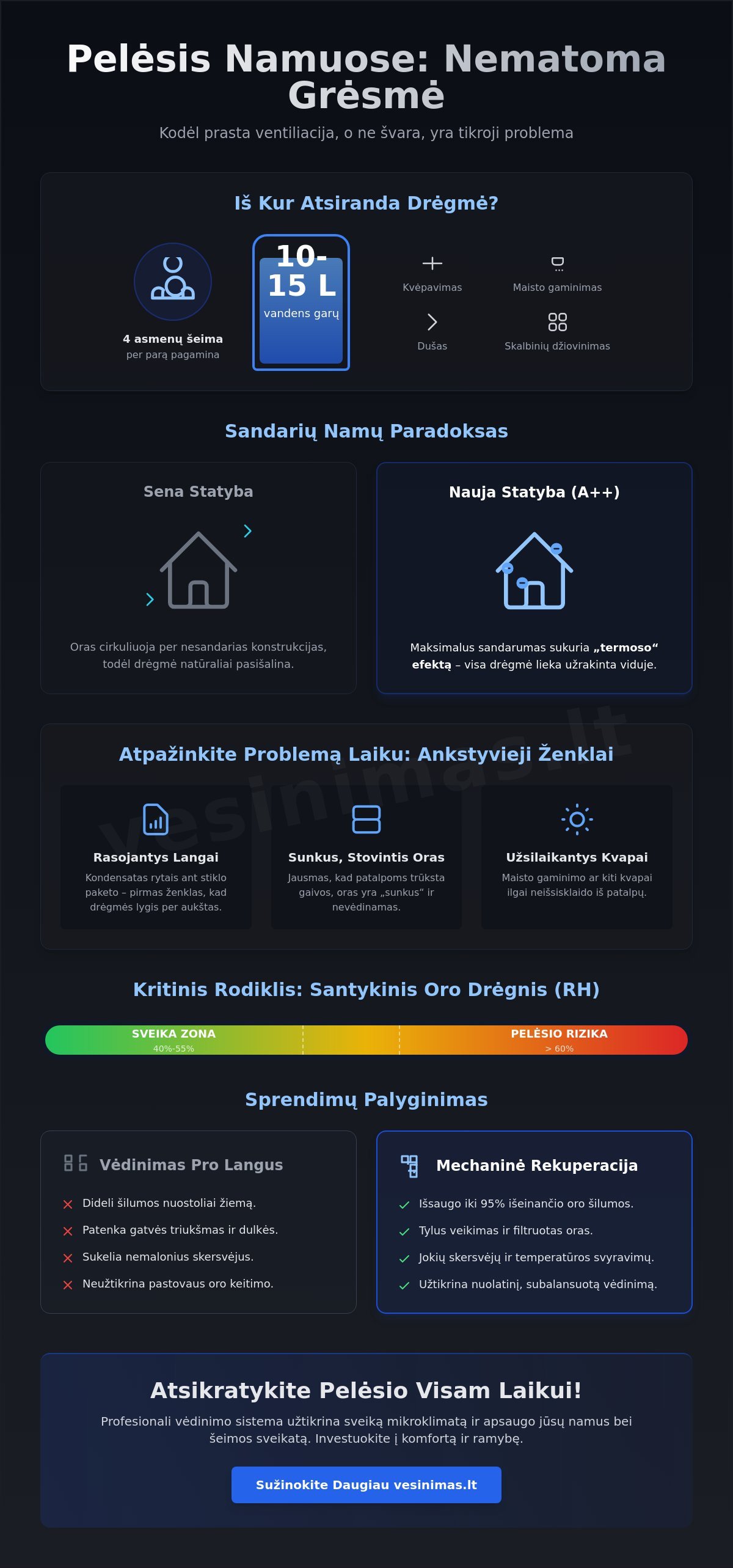 Pelėsis namuose dėl prastos ventiliacijos: kaip jį sustabdyti visam laikui? - Infographic